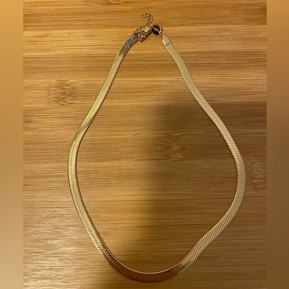NWT Jennifer Zeuner Hamilton Necklace 14K Yellow Gold Plated